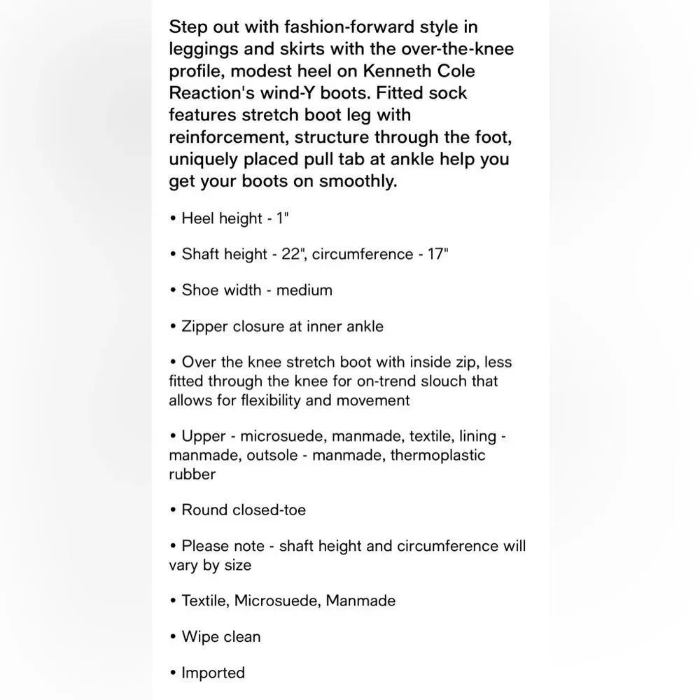 Kenneth Cole Reaction Black Over-the-Knee Boots